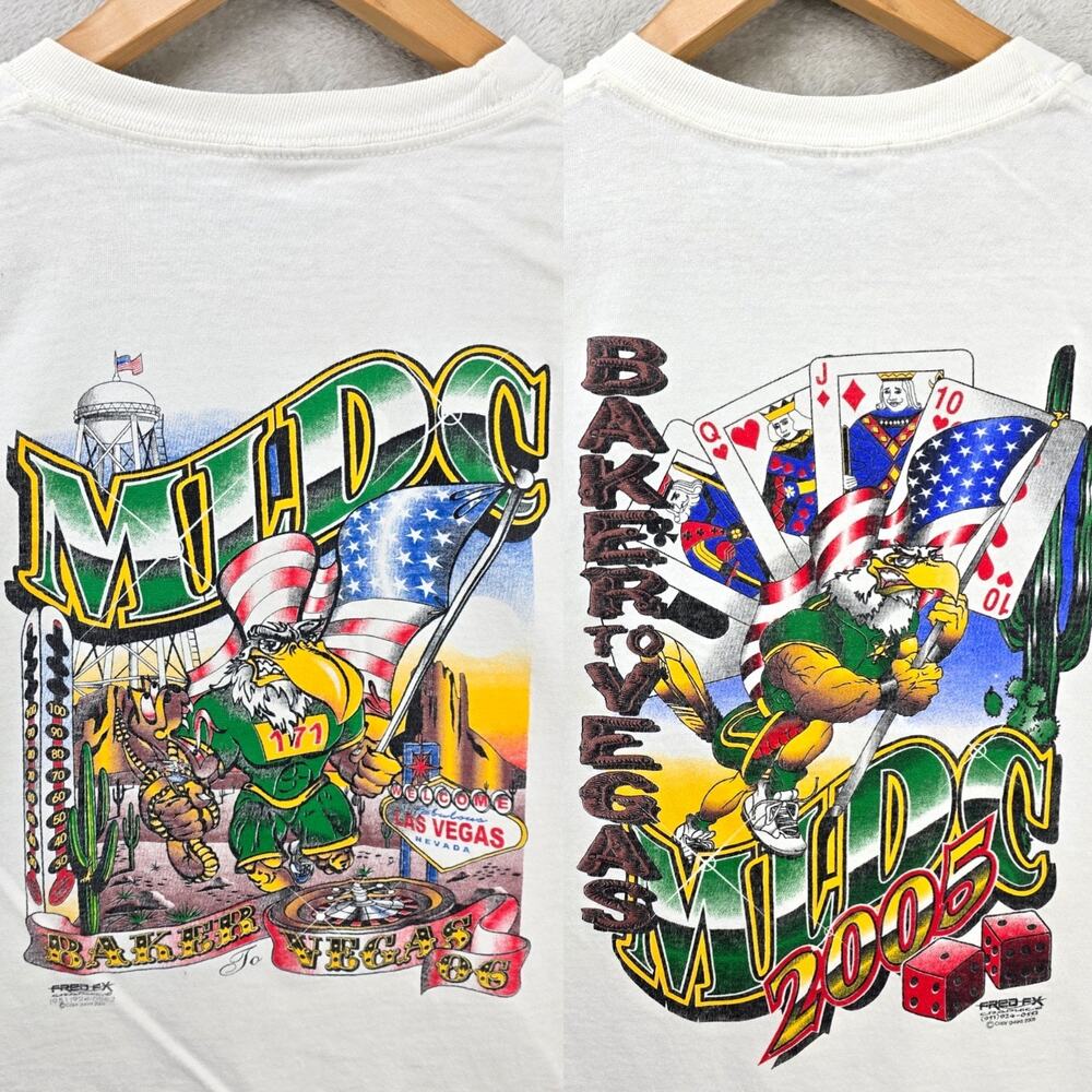 Vintage Lot Of 2 MLDC Baker‎ To Vegas Shirts XL Marathon Running Y2K Grunge